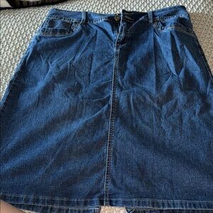 Baccini Dark Blue A-Line Denim Skirt